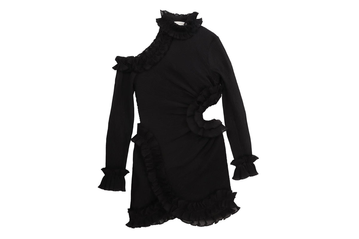ZIMMERMANN BLACK MESH MINI DRESS 0 UK 8