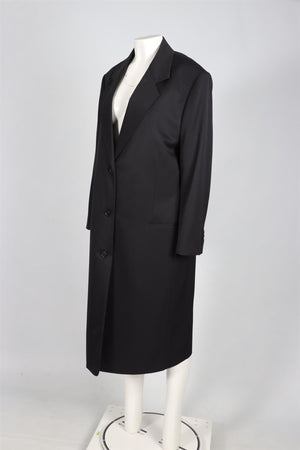 THE ROW BLACK WOOL COAT MEDIUM