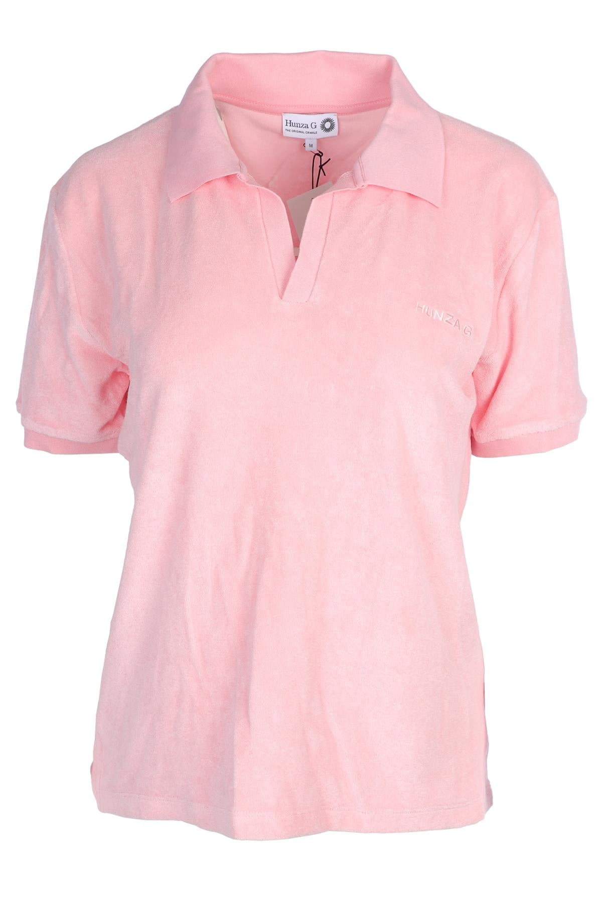 HUNZA G PINK POLO TOP MEDIUM