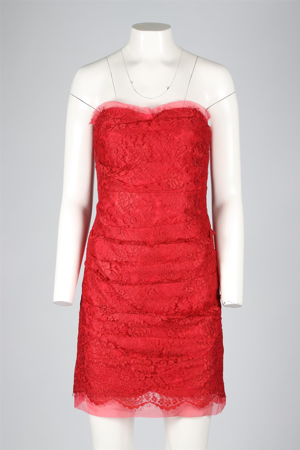 DOLCE & GABANNA RED LACE MINI DRESS IT 42 UK 10