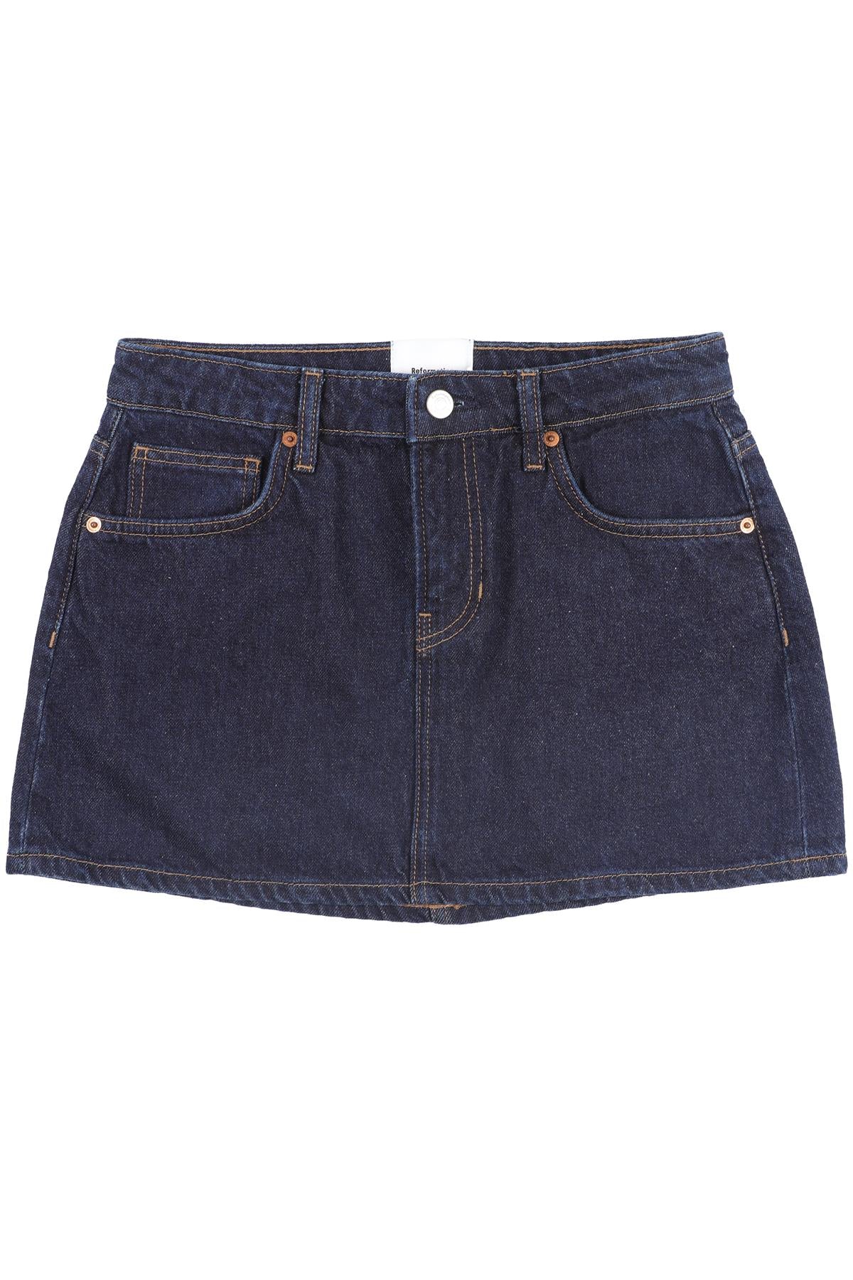 REFORMATION BLUE DEMIN MINI SKIRT W25 UK 6-8