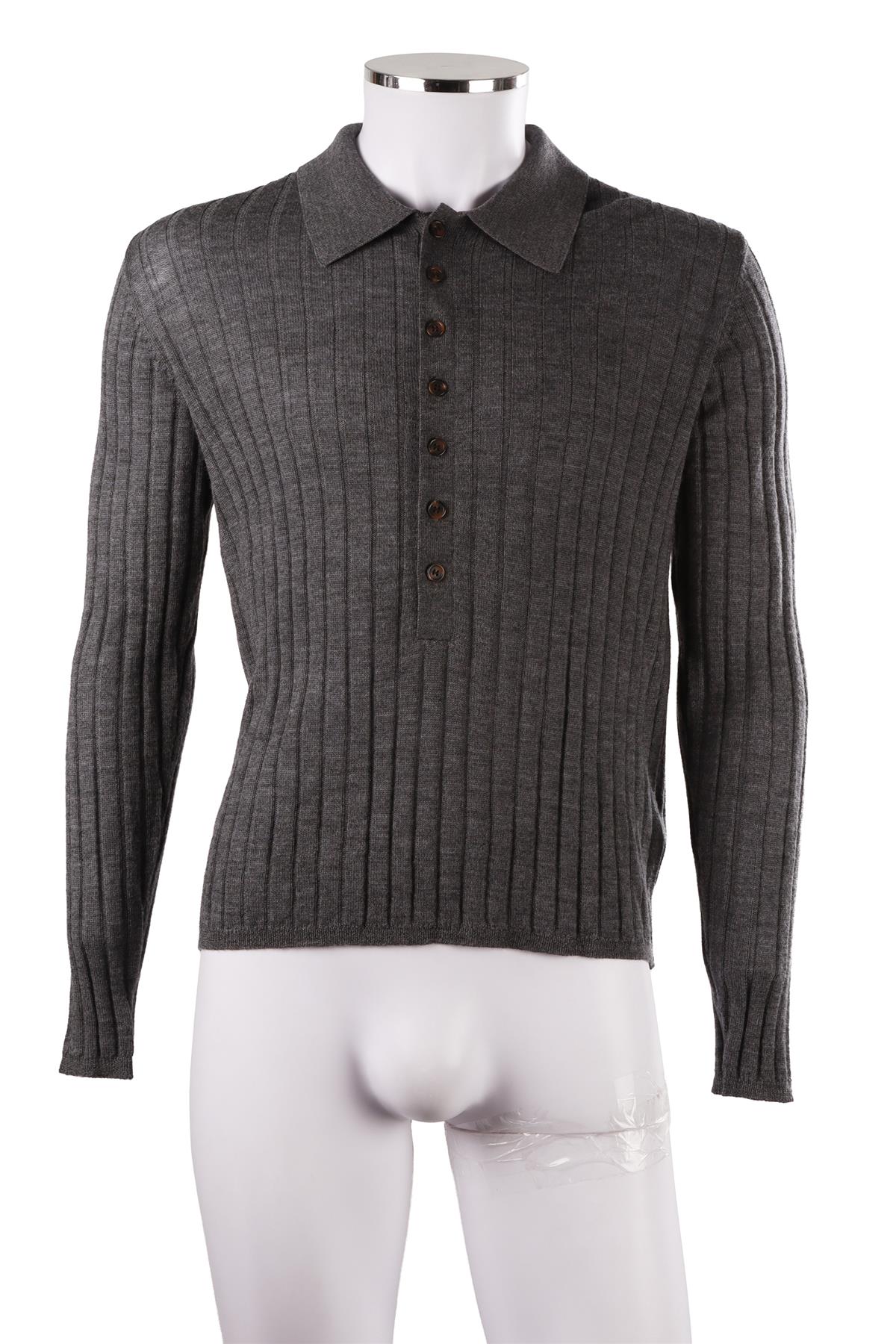 GREY MEN'S WOOL SWEATER