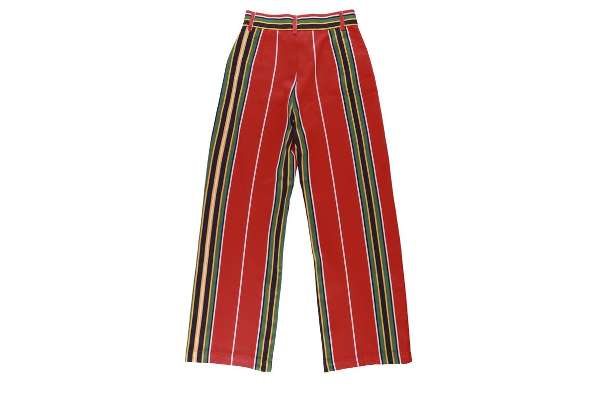 LA VESTE RED COTTON STRAIGHT LEG PANTS SMALL