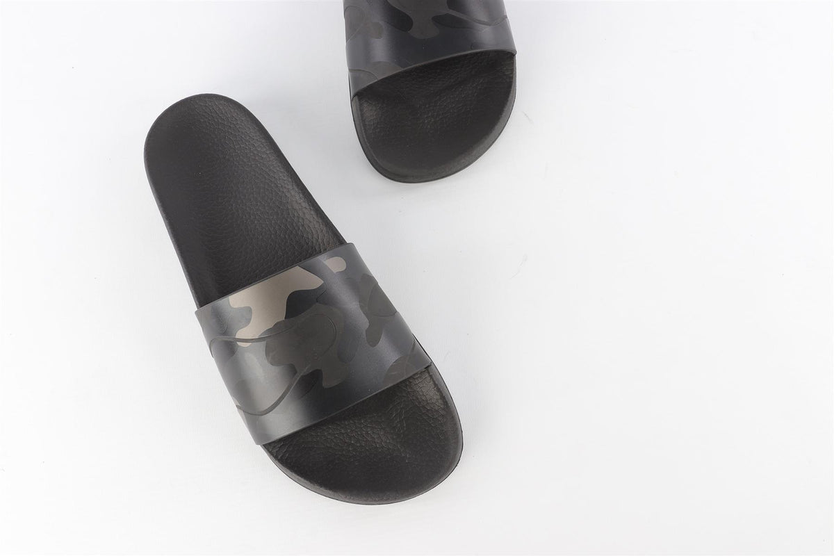VALENTINO BLACK MEN'S RUBBER SLIDES EU 43 UK 9 US 10