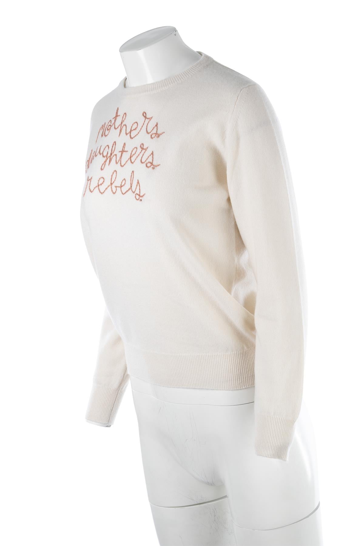 LINGUA FRANCA CREAM CASHMERE SWEATER SMALL
