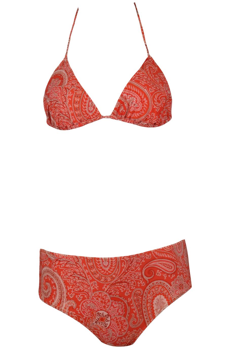 ETRO PRINTED STRETCH TRIANGLE BIKINI IT 42 UK 10