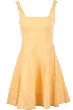STAUD YELLOW COTTON MINI DRESS US 4 UK 8