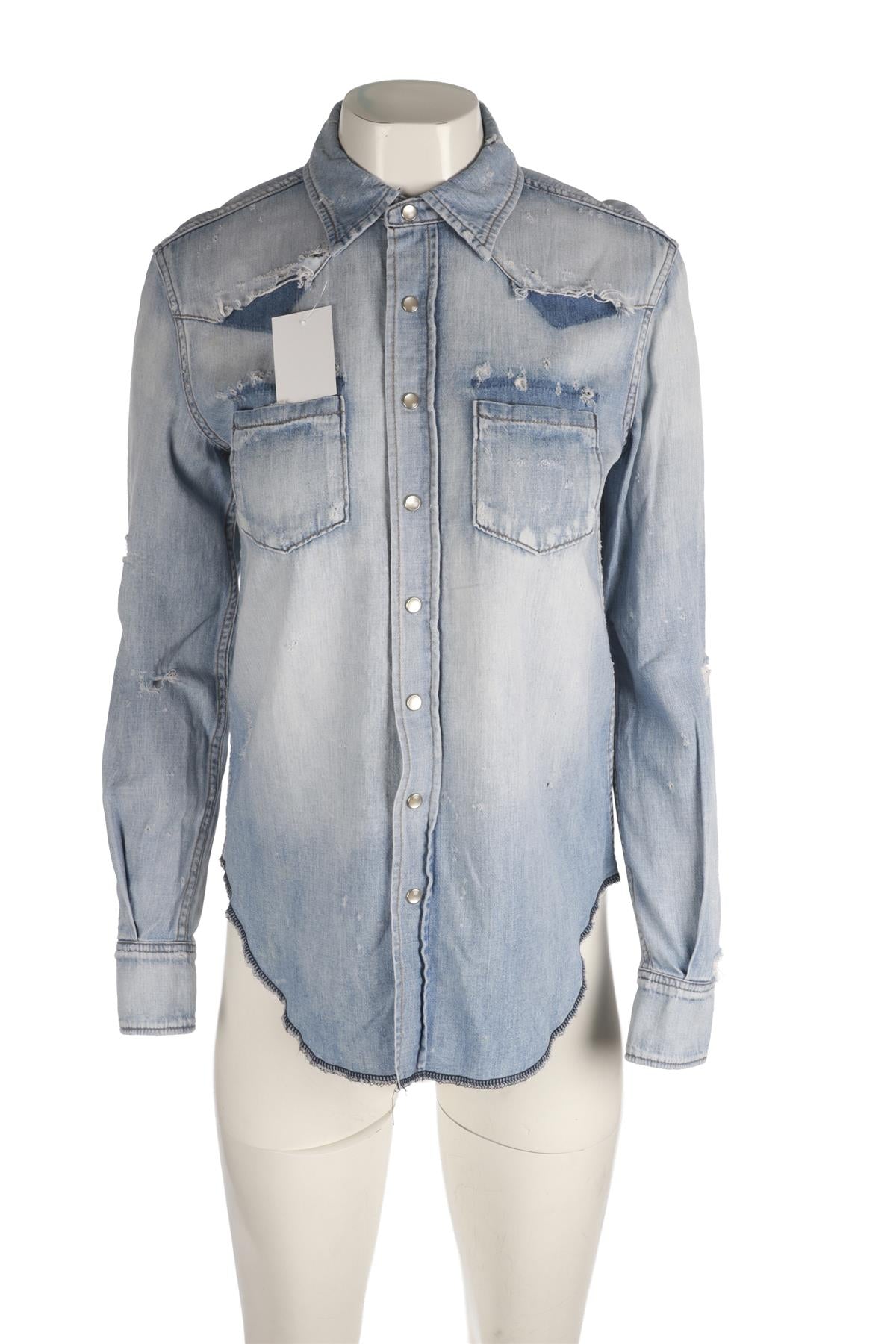 SAINT LAURENT BLUE DENIM SHIRT SMALL
