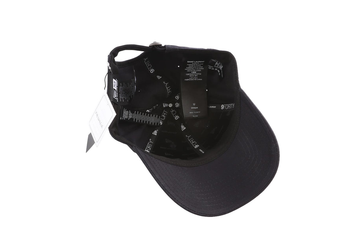SAINT LAURENT + NEW ERA NAVY COTTON BASEBALL CAP
