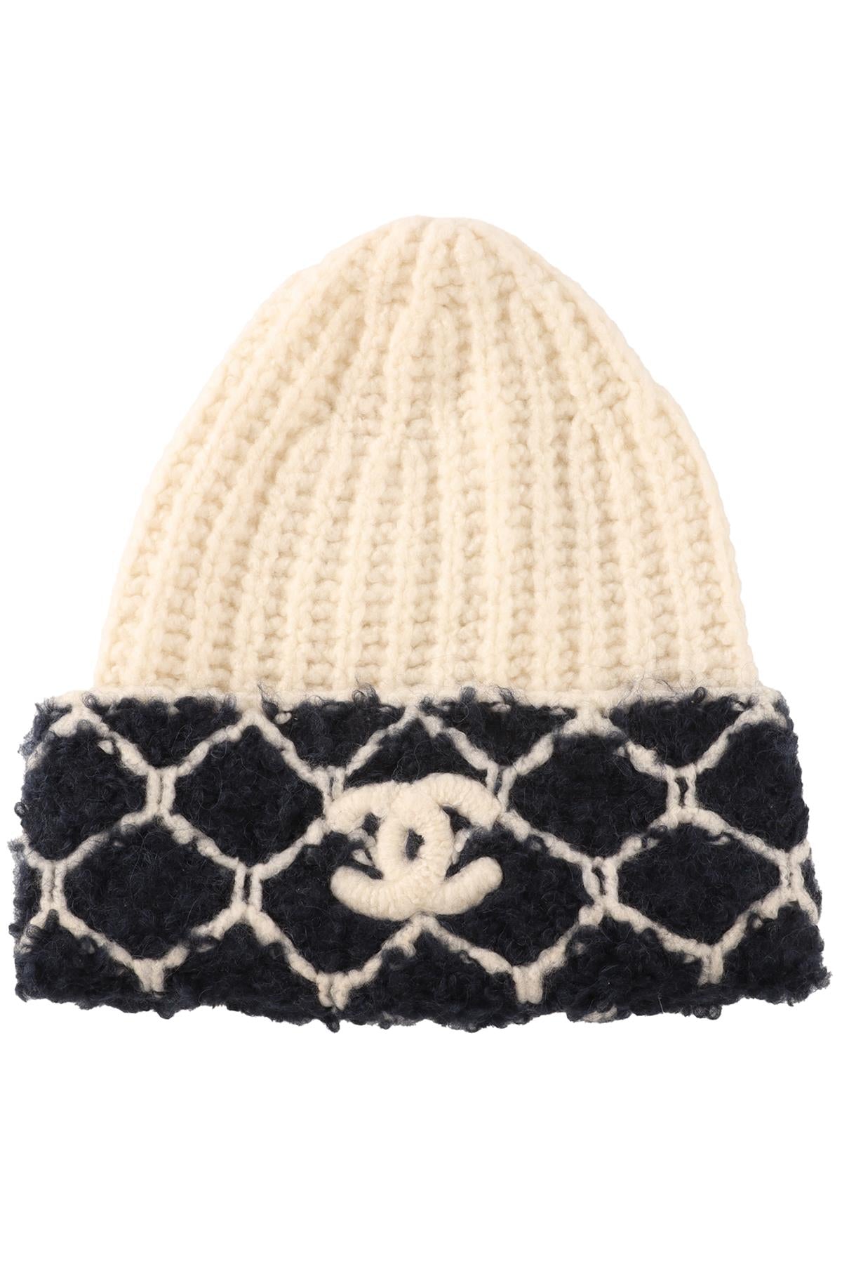 CHANEL CREAM 2021 CASHMERE BEANIE ONE SIZE