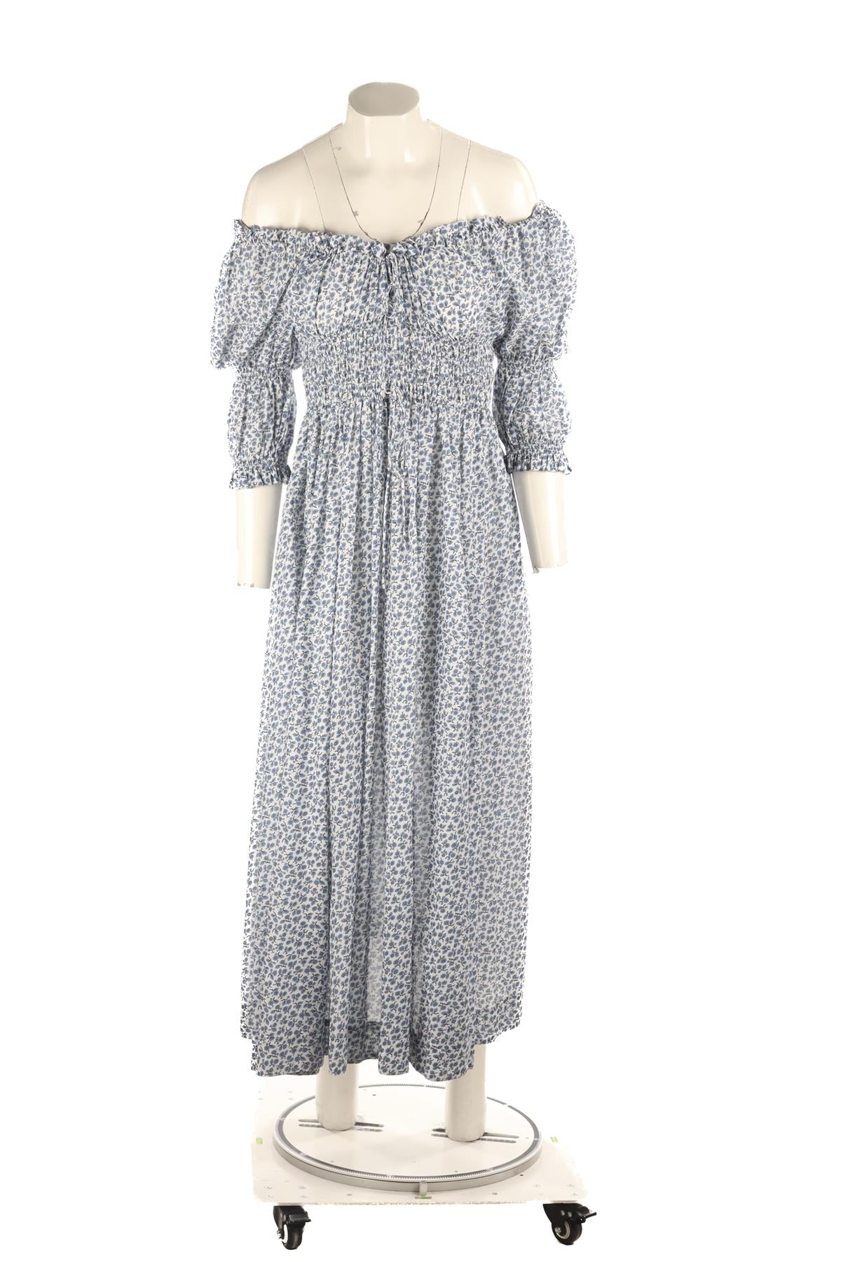 DOEN BLUE COTTON MAXI DRESS MEDIUM
