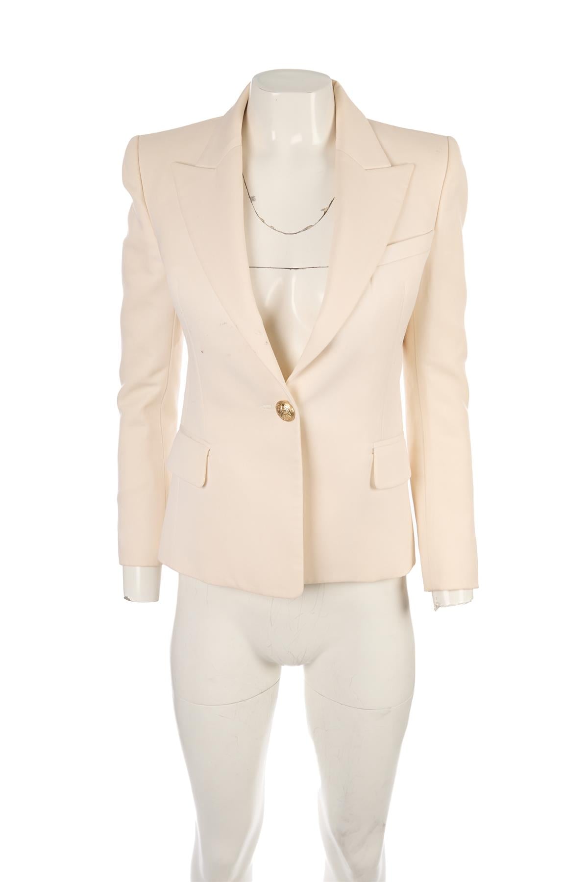 BALMAIN CREAM WOOL BLAZER FR 38 UK 10