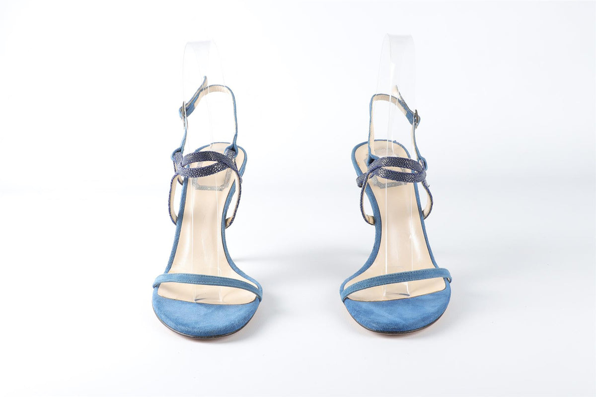 CHRISTIAN DIOR BLUE SUEDE SANDALS EU 36 UK 3 US 6