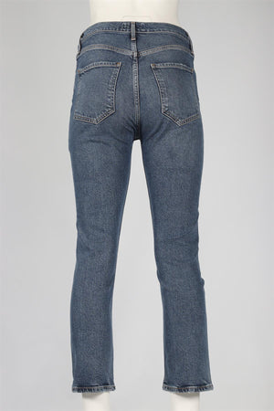 AGOLDE BLUE HIGH RISE STRAIGHT LEG JEANS W27 UK 8-10