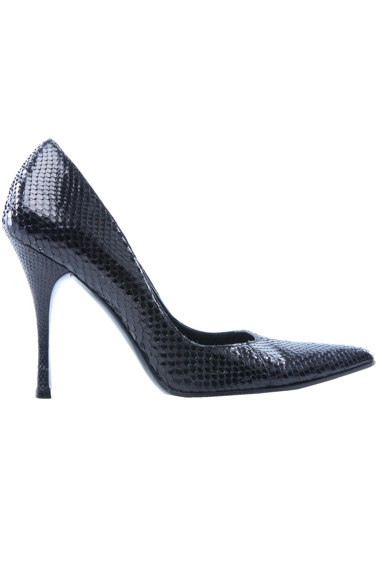 GUCCI BLACK SNAKESKIN PUMPS US 7.5 UK 4.5 EU 37.5