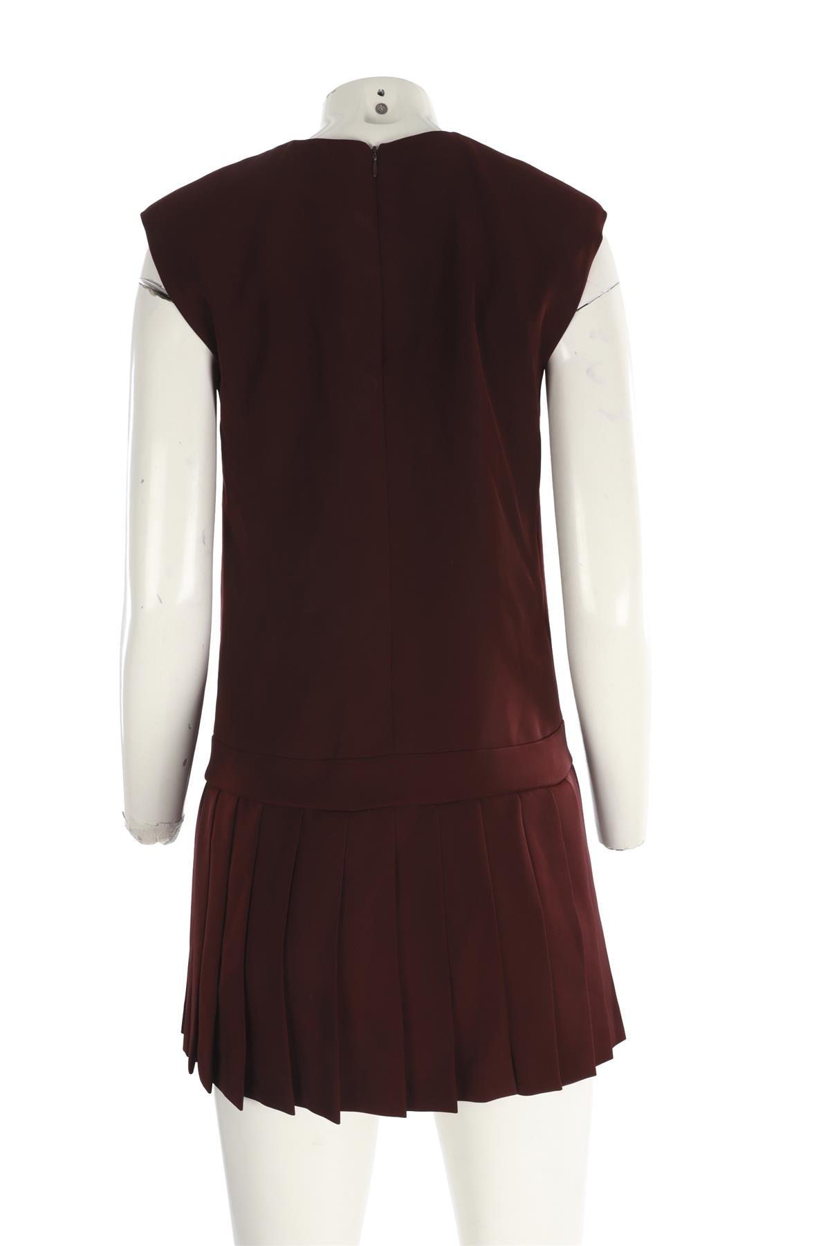 ERMANNO SCERVINO BURGUNDY CREPE MINI DRESS IT 40 UK 8
