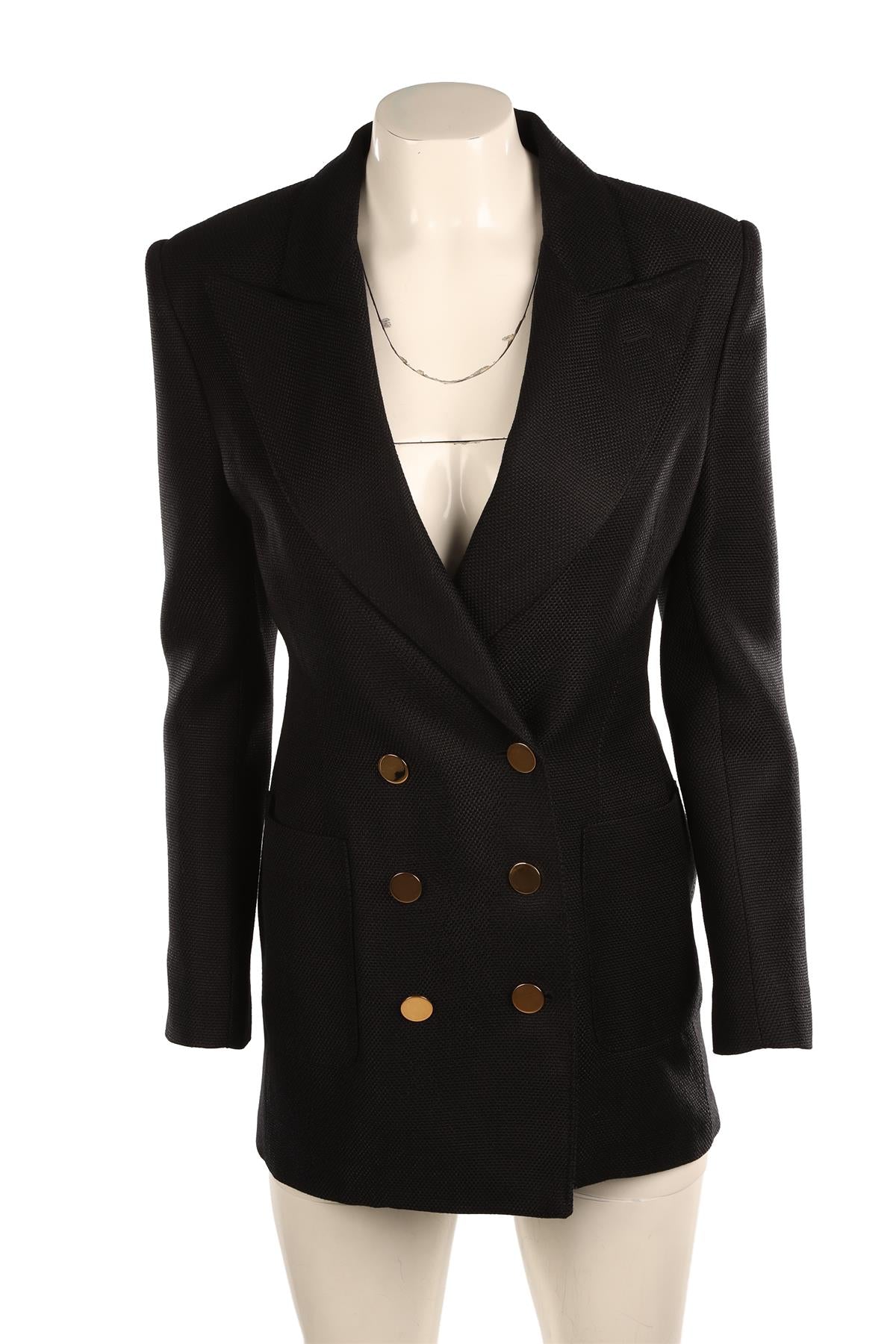 TOM FORD BLACK WOVEN BLAZER IT 38 UK 6