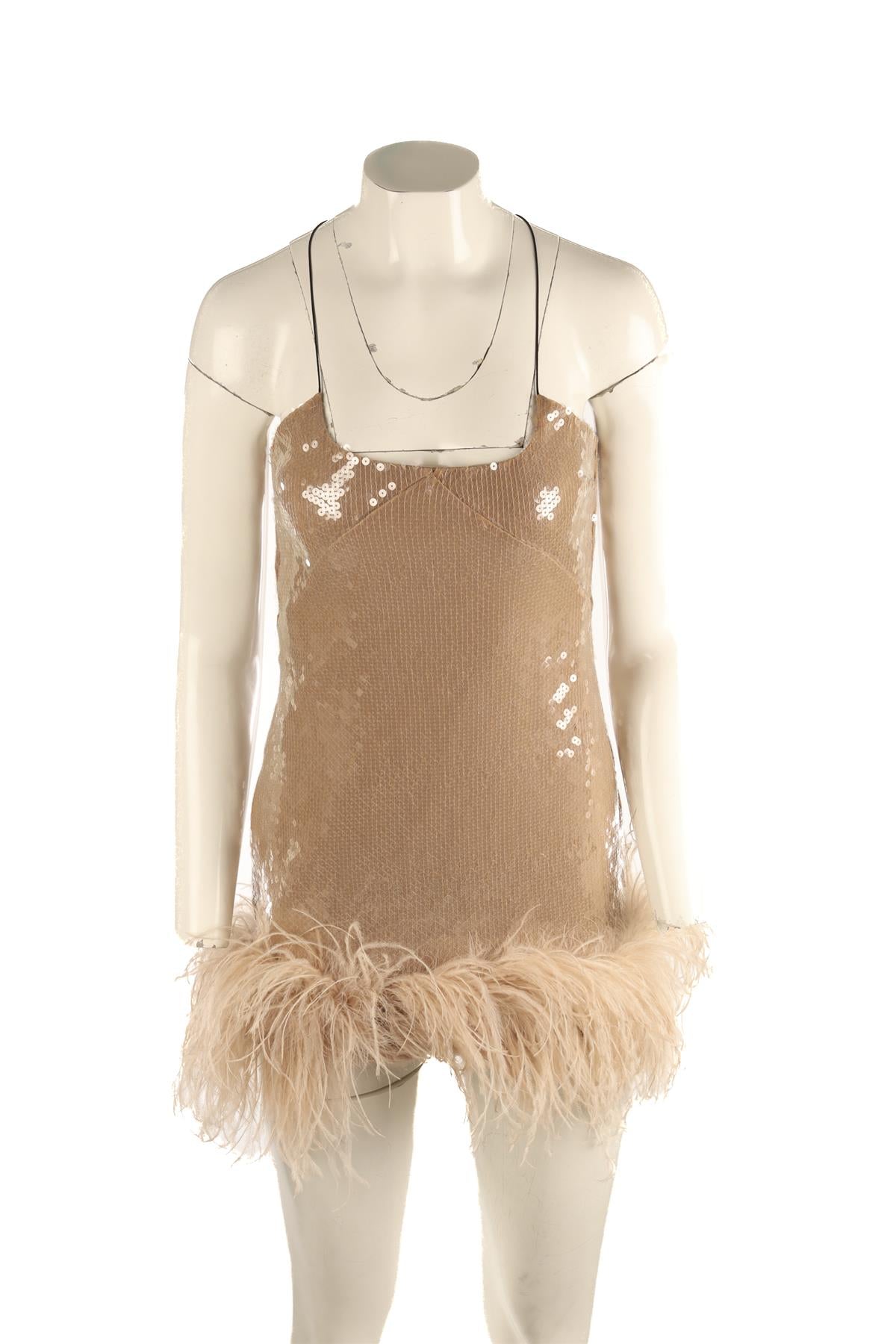 16 ARLINGTON NUDE SEQUIN MINI DRESS UK 8