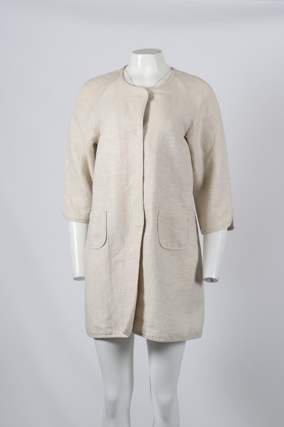 S MAX MARA SILK AND COTTON BLEND COAT IT 44 UK 12