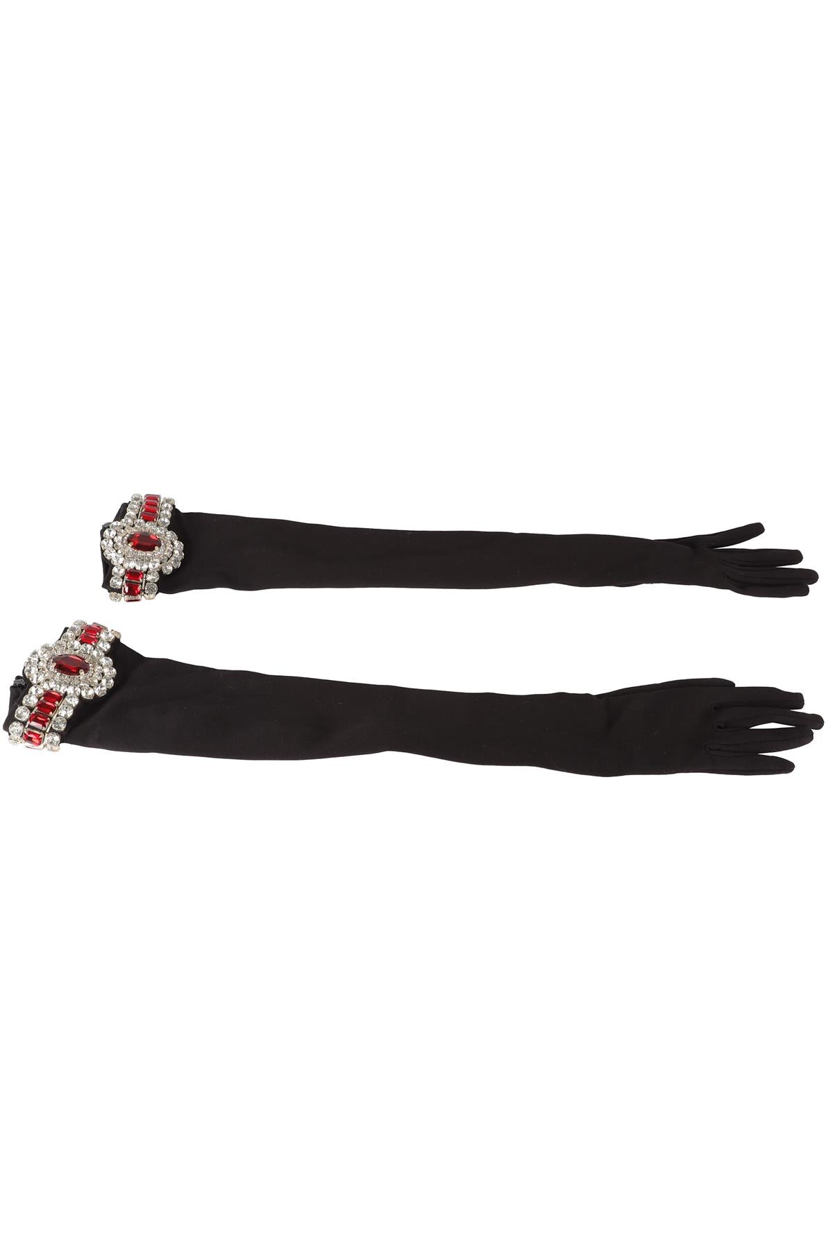 DAVID KOMA BLACK CRYSTAL AND JERSEY GLOVES MEDIUM
