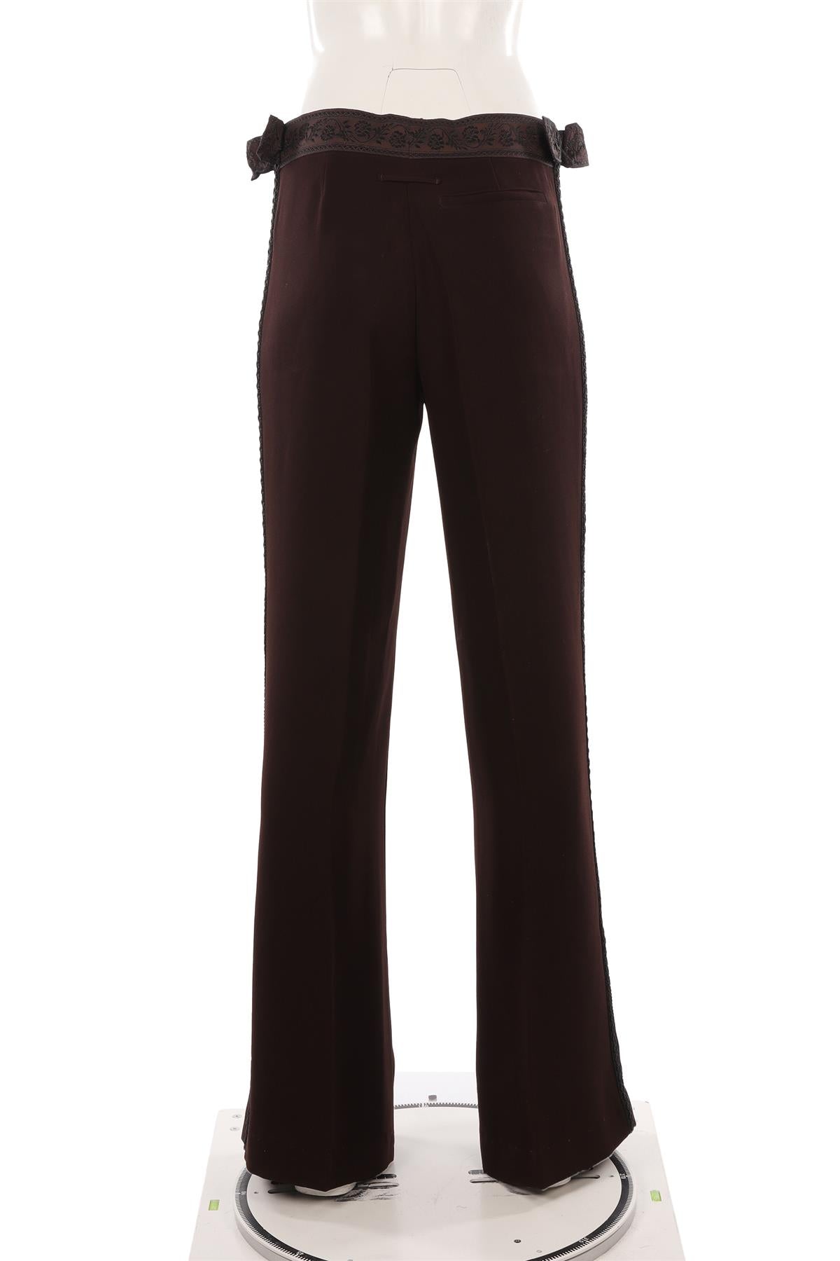 JEAN PAUL GAULTIER BROWN VINTAGE CREPE WIDE LEG PANTS IT 44 UK 12