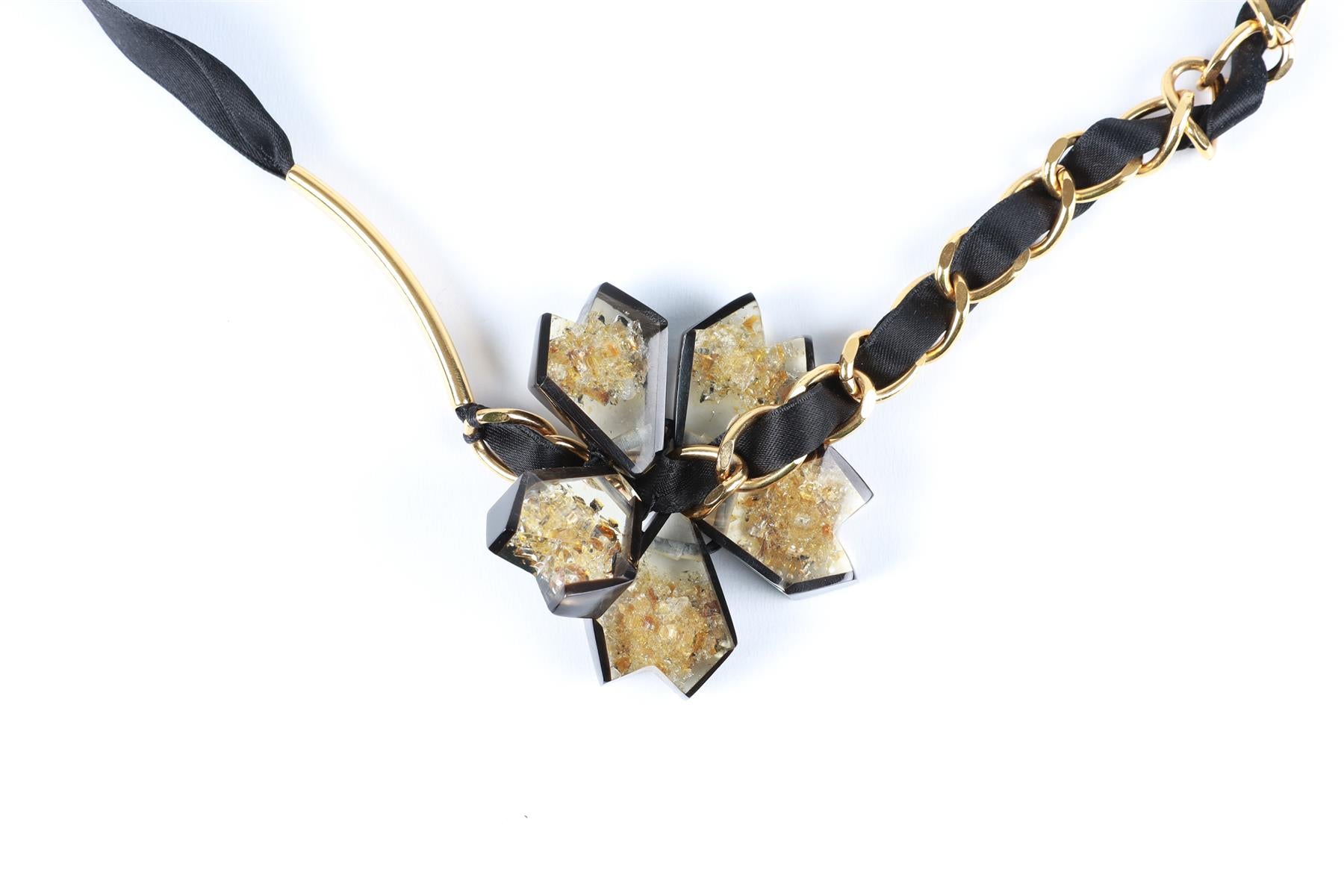 MARNI GOLD ACRYLIC NECKLACE