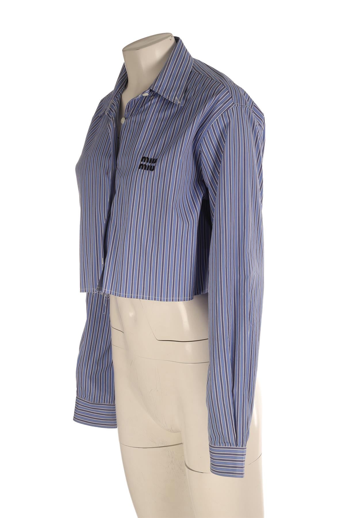 MIU MIU BLUE COTTON SHIRT IT 42 UK 10