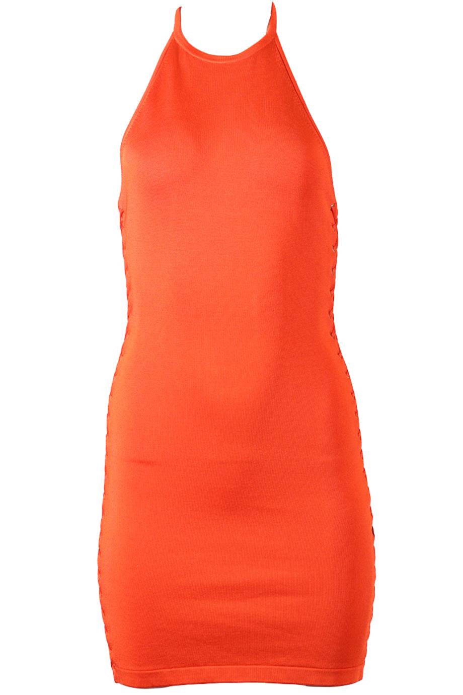 BALMAIN STRETCH KNIT HALTERNECK MINI DRESS FR 38 UK 10