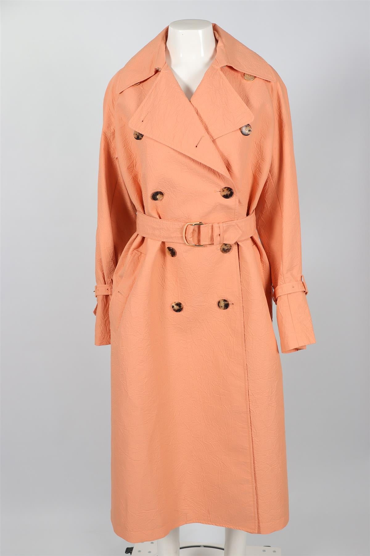 ROKSANDA PEACH SILK TRENCH COAT XSMALL