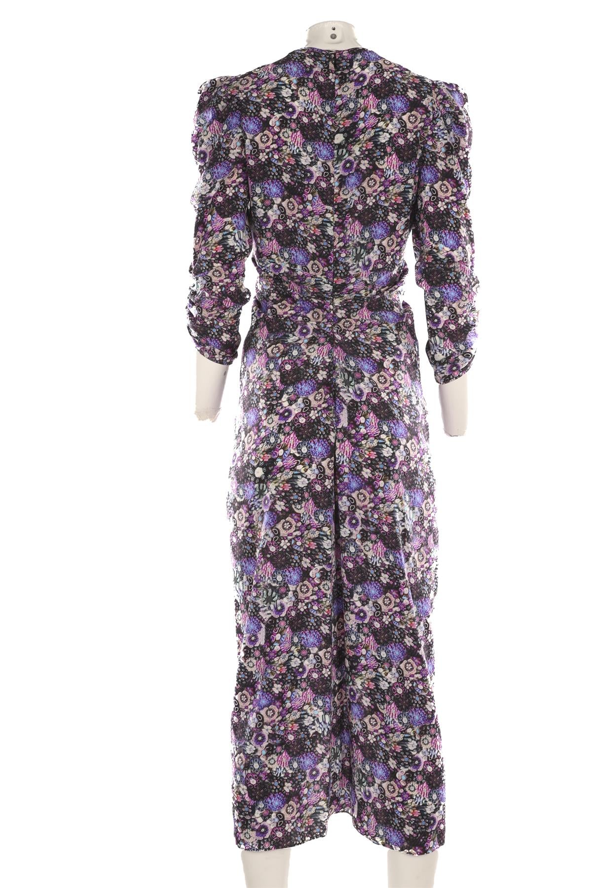 ISABEL MARANT PURPLE SILK MIDI DRESS FR 36 UK 8