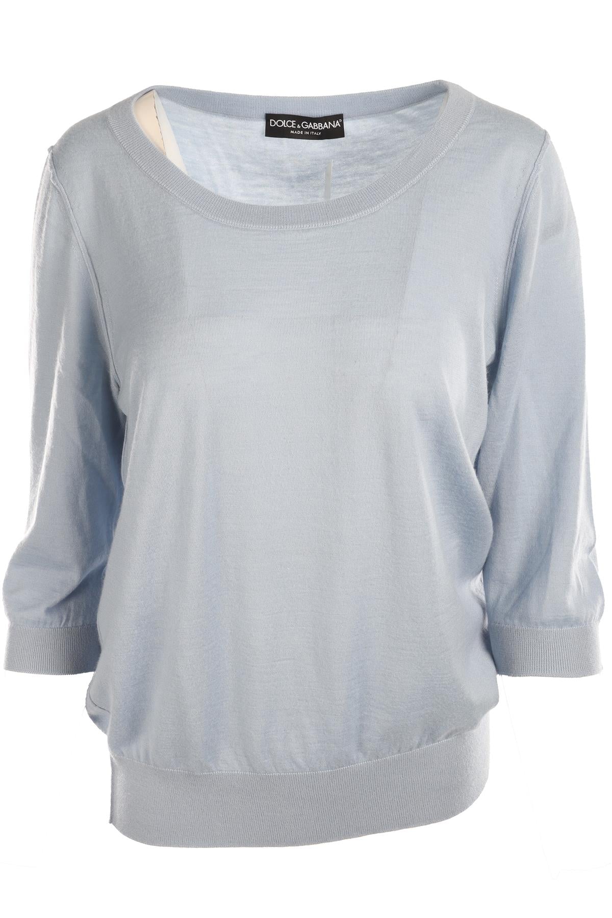 DOLCE & GABBANA BLUE CASHMERE TOP IT 46 UK 14