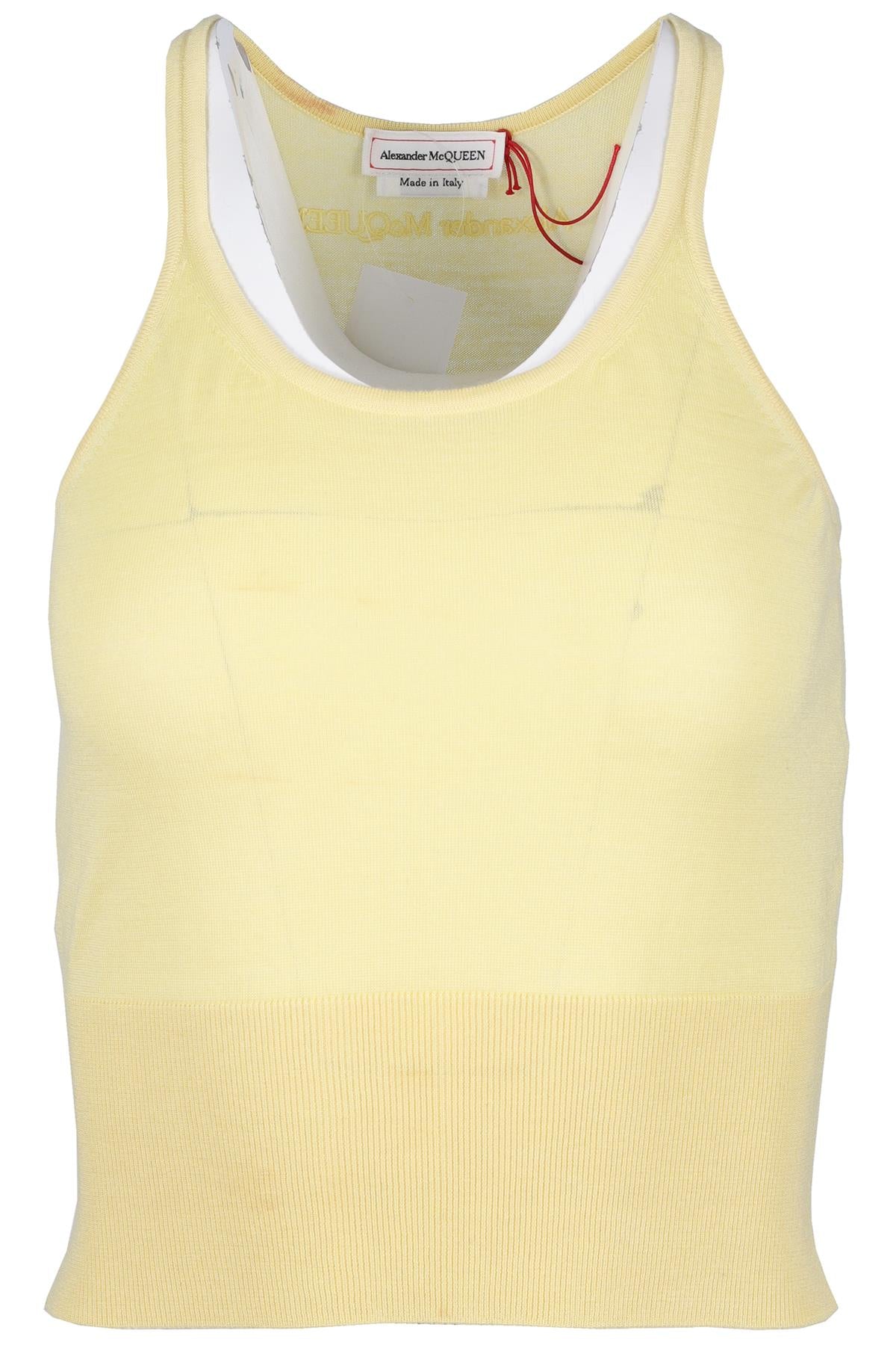 ALEXANDER MCQUEEN YELLOW COTTON TOP US 4 UK 8