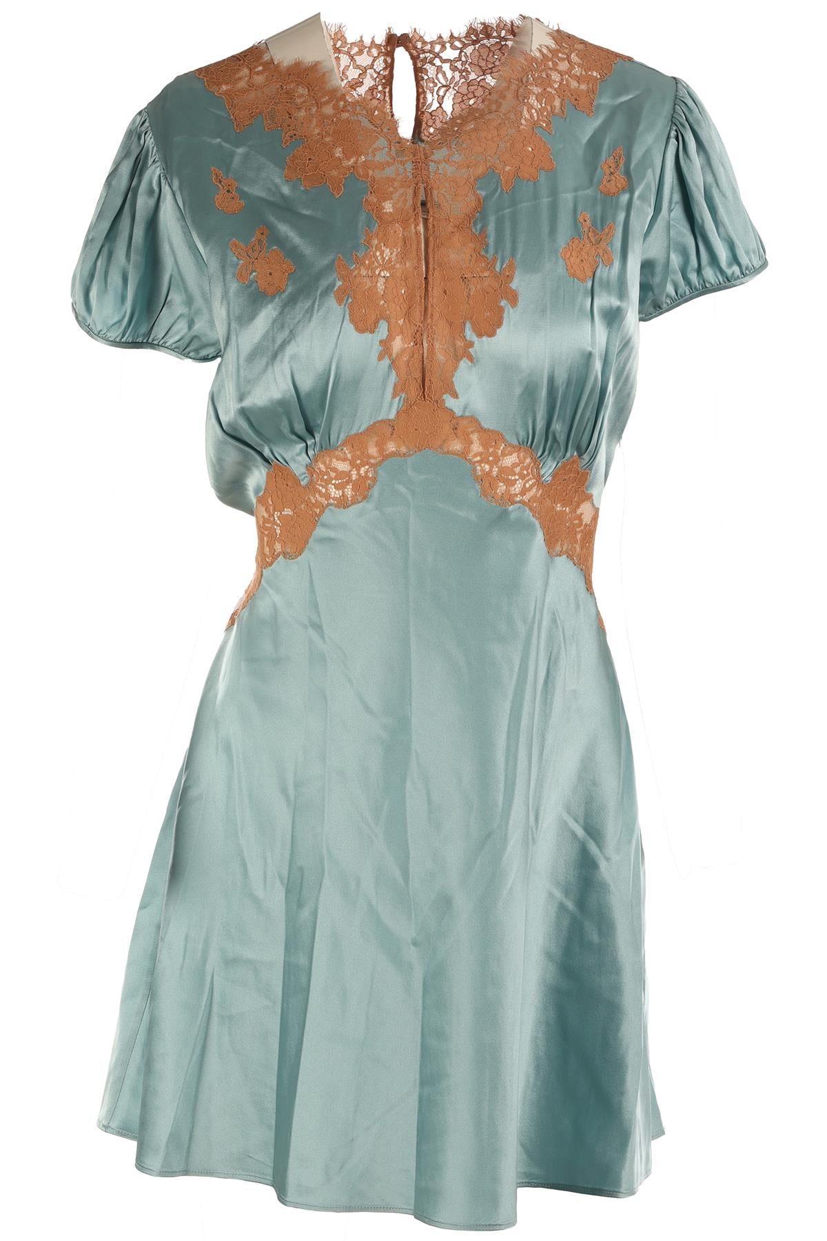 DOEN BLUE SILK MINI DRESS LARGE
