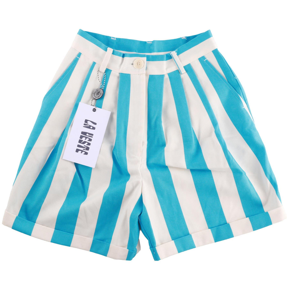 LA VESTE BLUE COTTON SHORTS SMALL