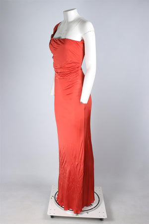 ROBERTO CAVALLI ORANGE JERSEY MAXI DRESS IT 46 UK 14