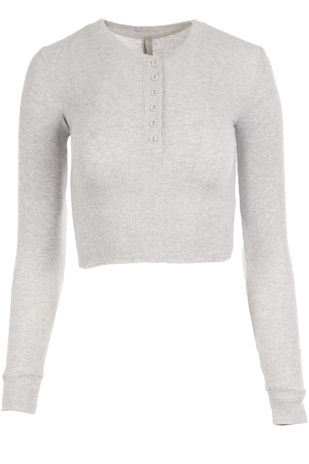 SKIMS GREY COTTON TOP XSMALL