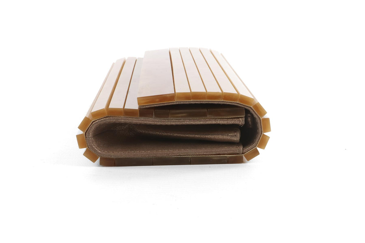 JIMMY CHOO GOLD ACETATE CLUTCH