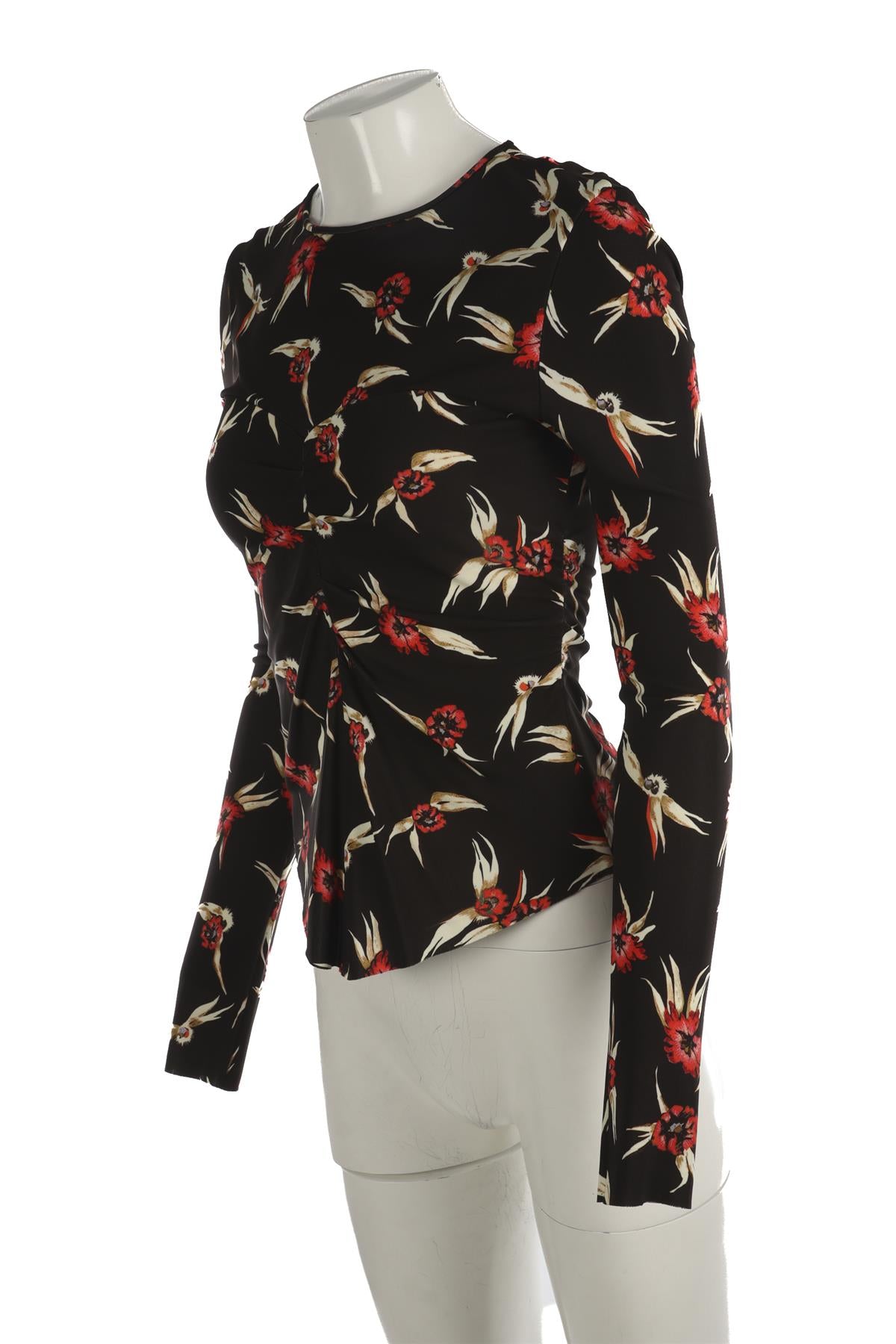 ISABEL MARANT BROWN CREPE TOP FR 38 UK 10