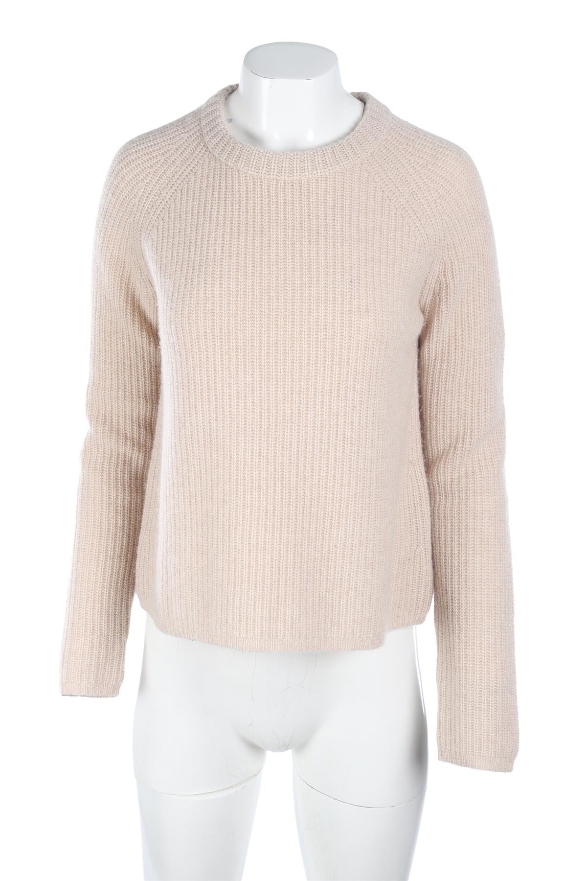 JENNI KAYNE BEIGE CASHMERE SWEATER SMALL