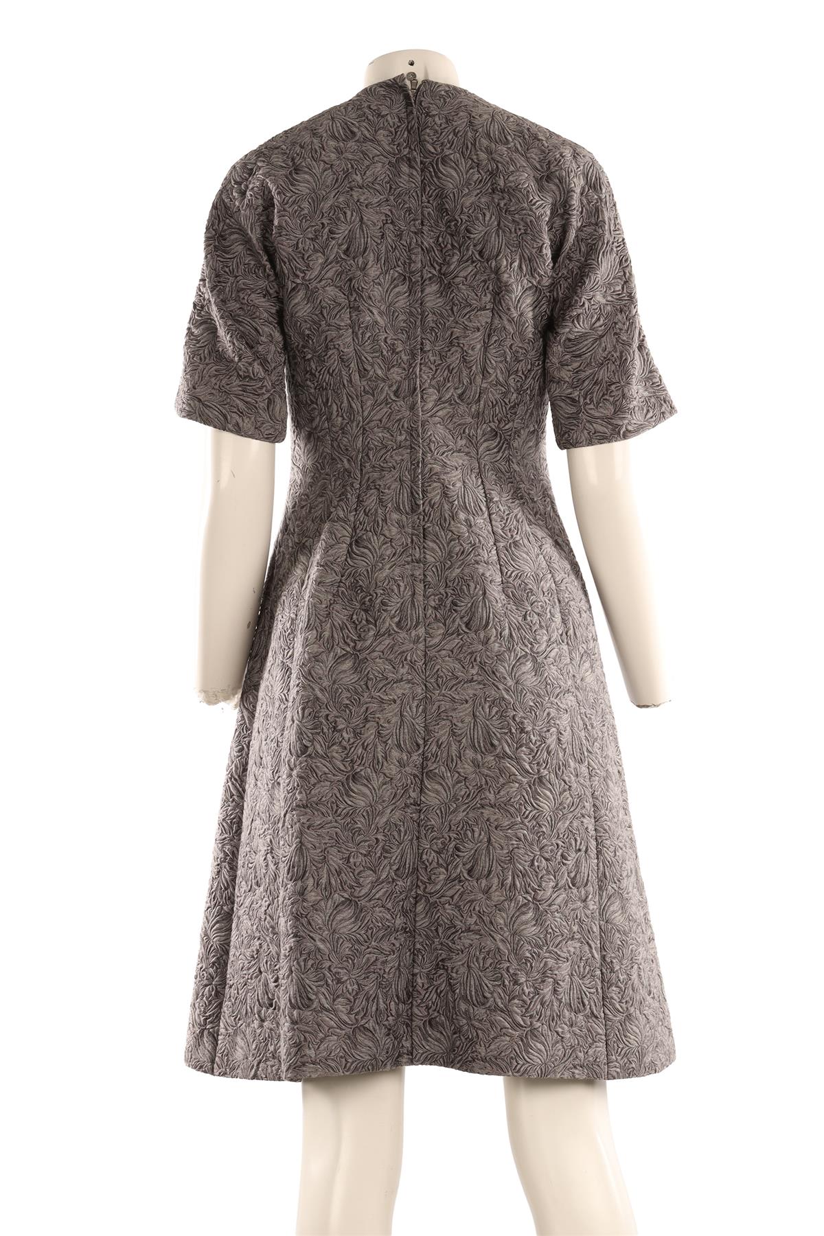 DOLCE & GABBANA GREY WOOL MIDI DRESS IT 42 UK 10