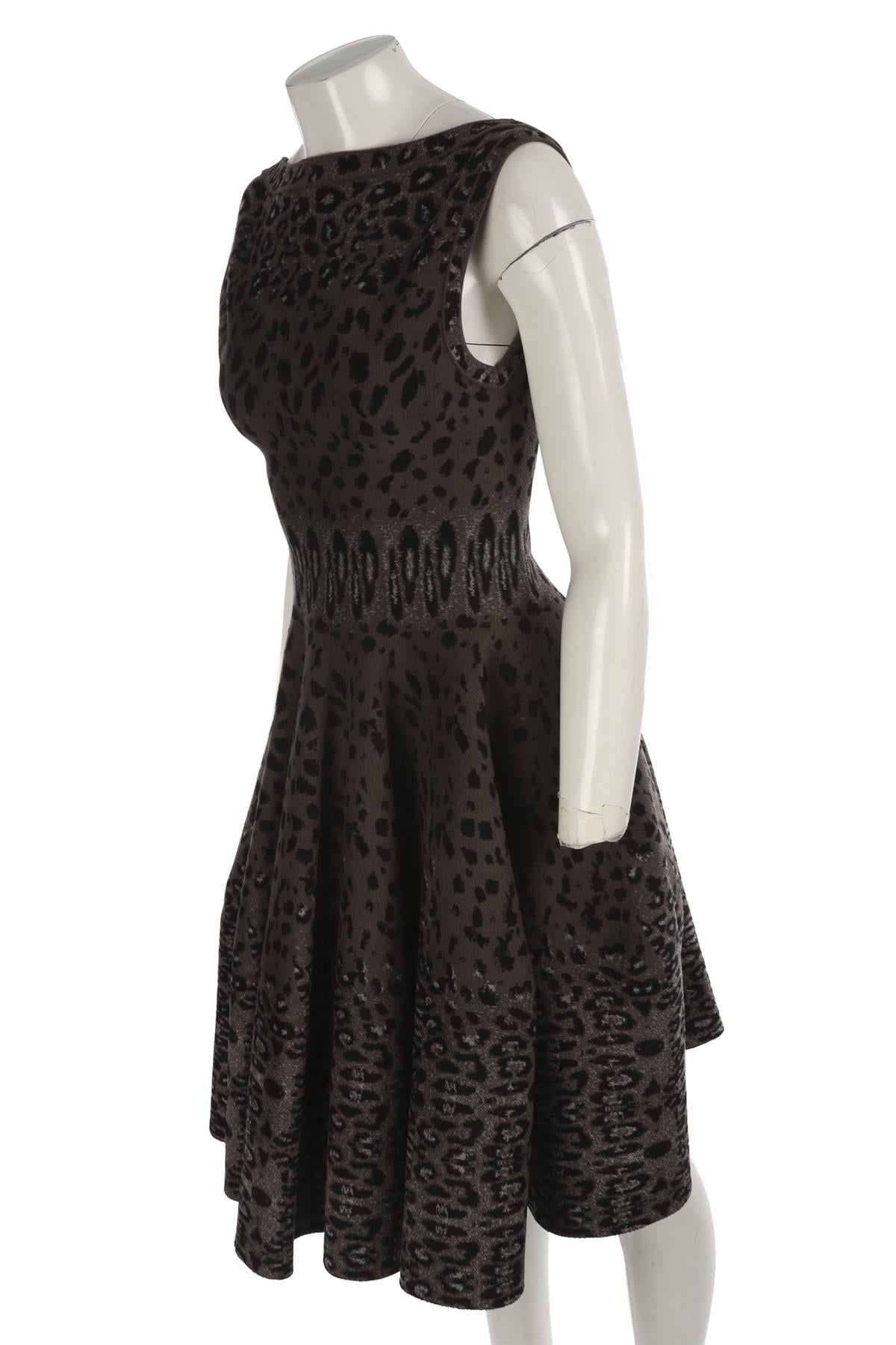 ALAÏA GREY KNIT MIDI DRESS FR 42 UK 14