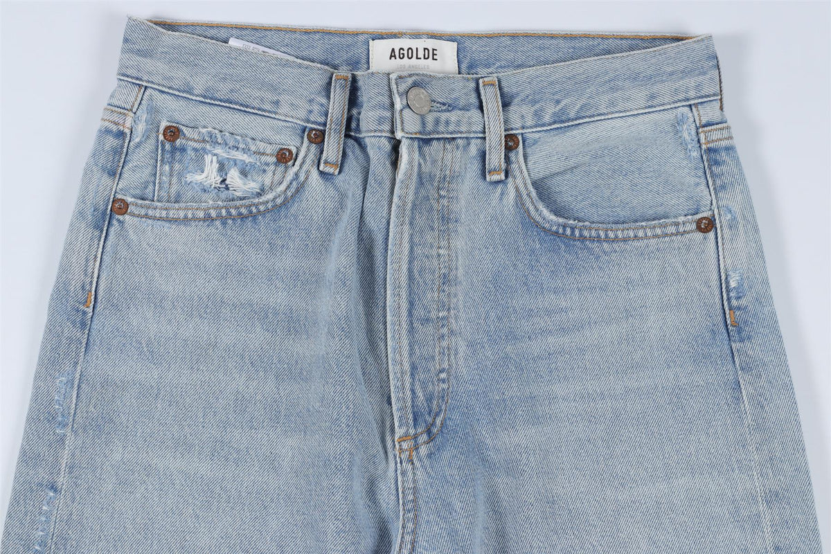 AGOLDE BLUE HIGH RISE STRAIGHT LEG JEANS W24 UK 6