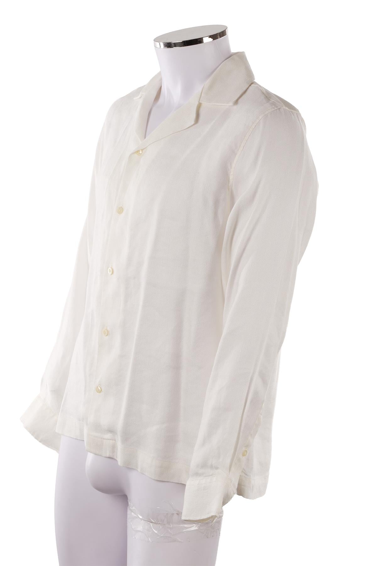 WHITE MEN'S LINEN SHIRT
