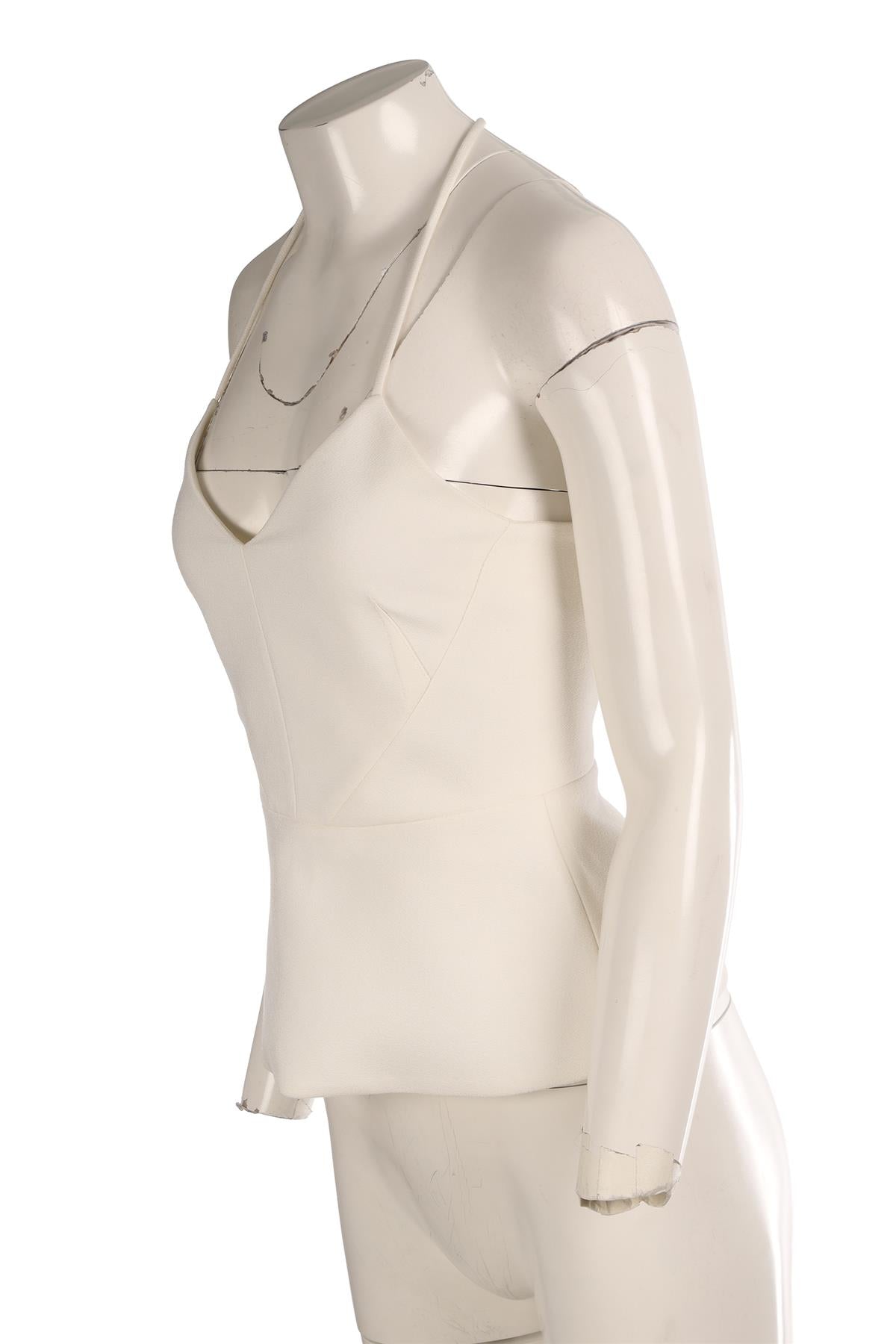 ROLAND MOURET WHITE CREPE TOP UK 8