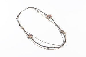 CHANEL GREY 2017 CC PEARL AND CHAIN NECKLACE