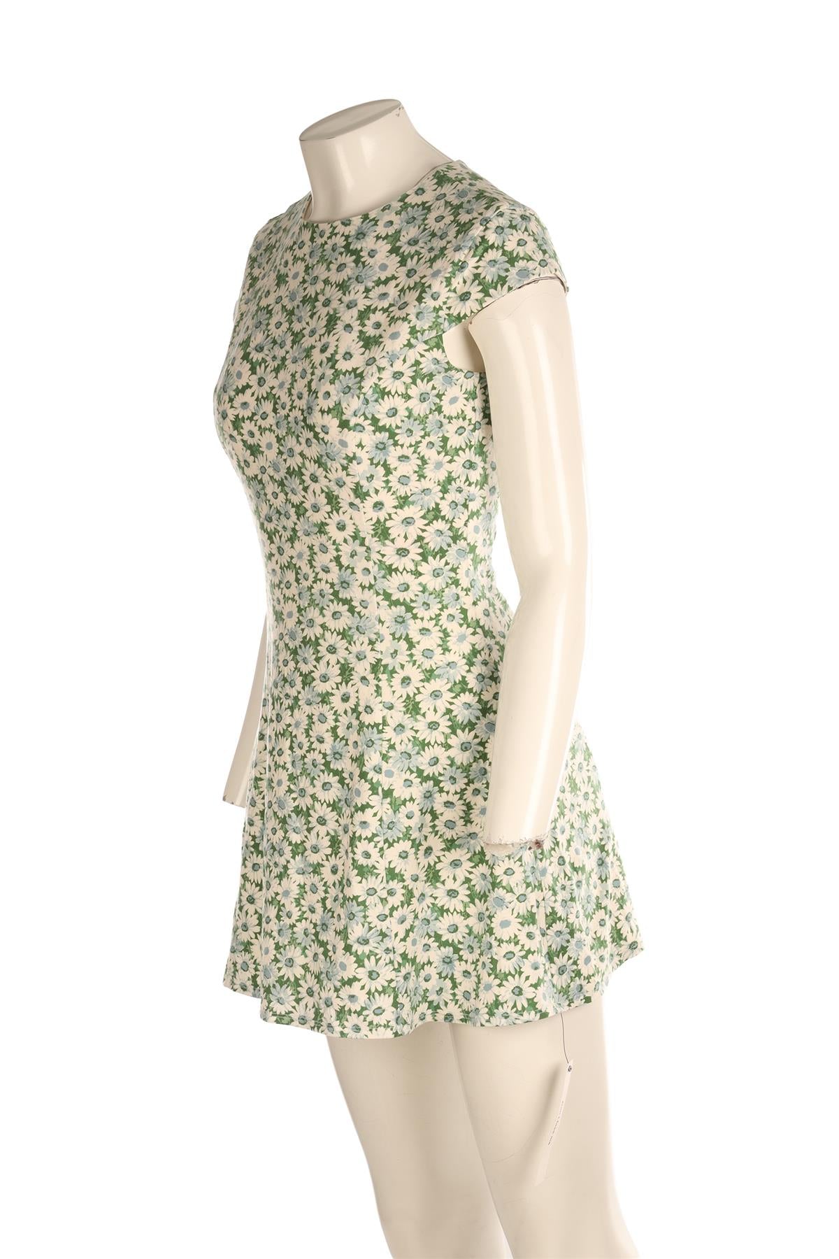 REFORMATION GREEN JERSEY MINI DRESS SMALL