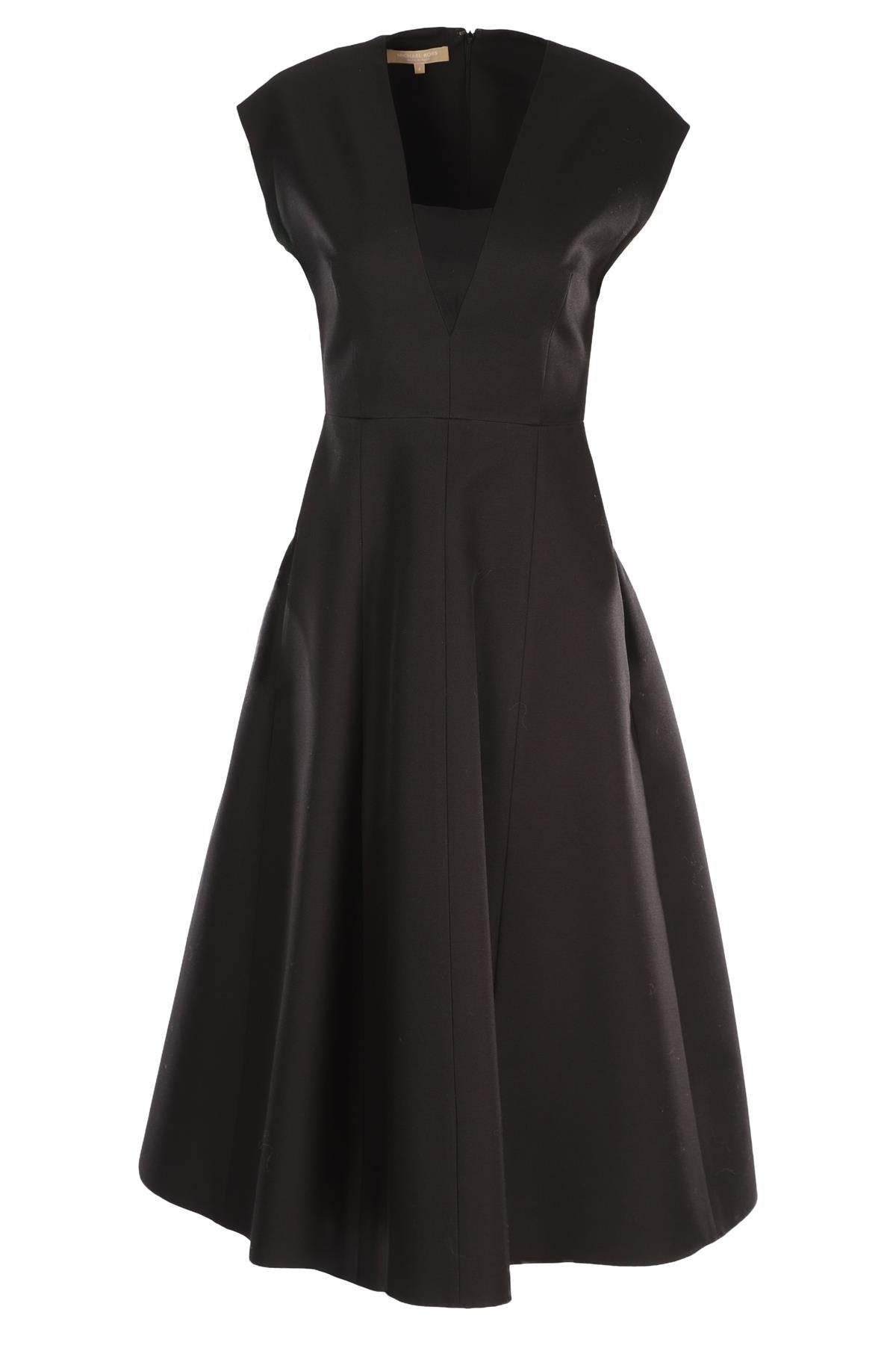MICHAEL KORS BLACK WOOL MAXI DRESS US 4 UK 8