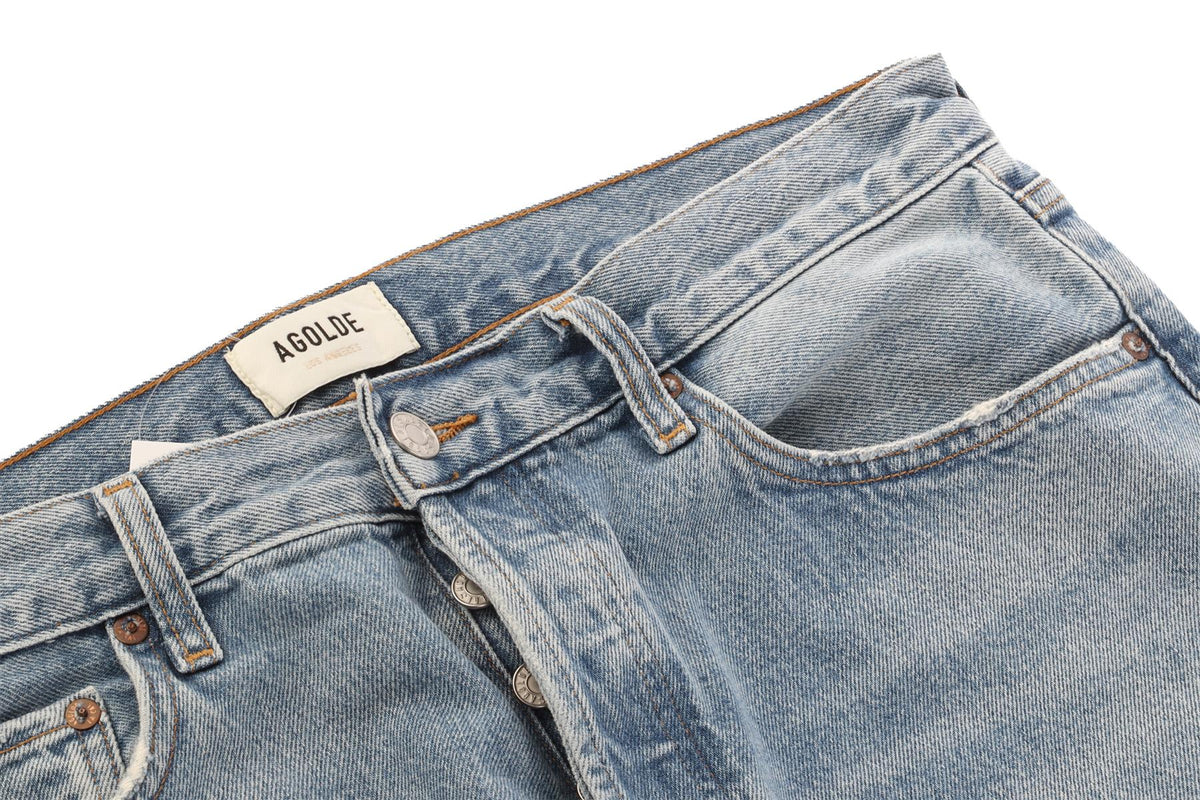 AGOLDE BLUE DENIM STRAIGHT LEG JEANS W30 UK 12