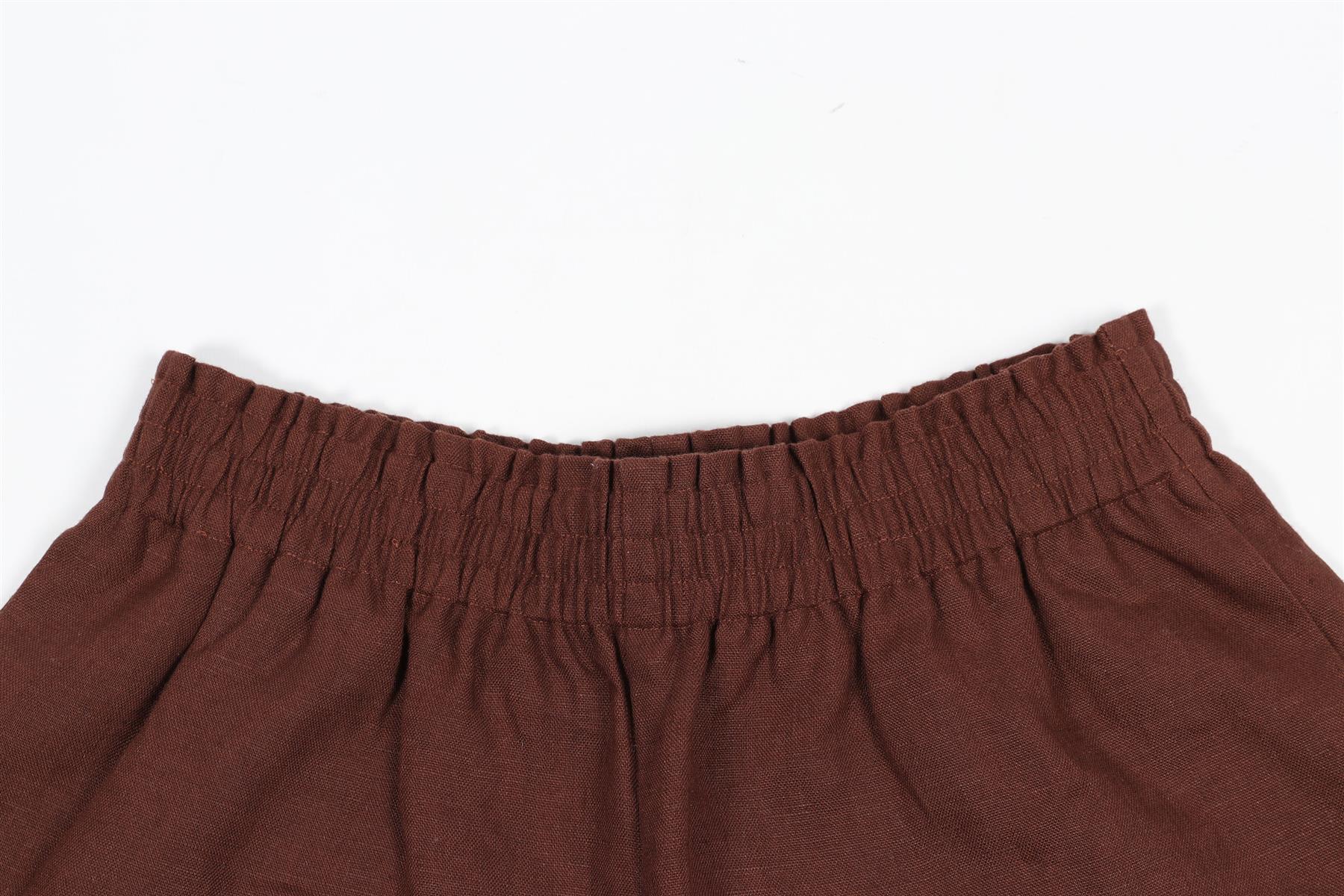 REFORMATION BROWN LINEN SHORTS XSMALL