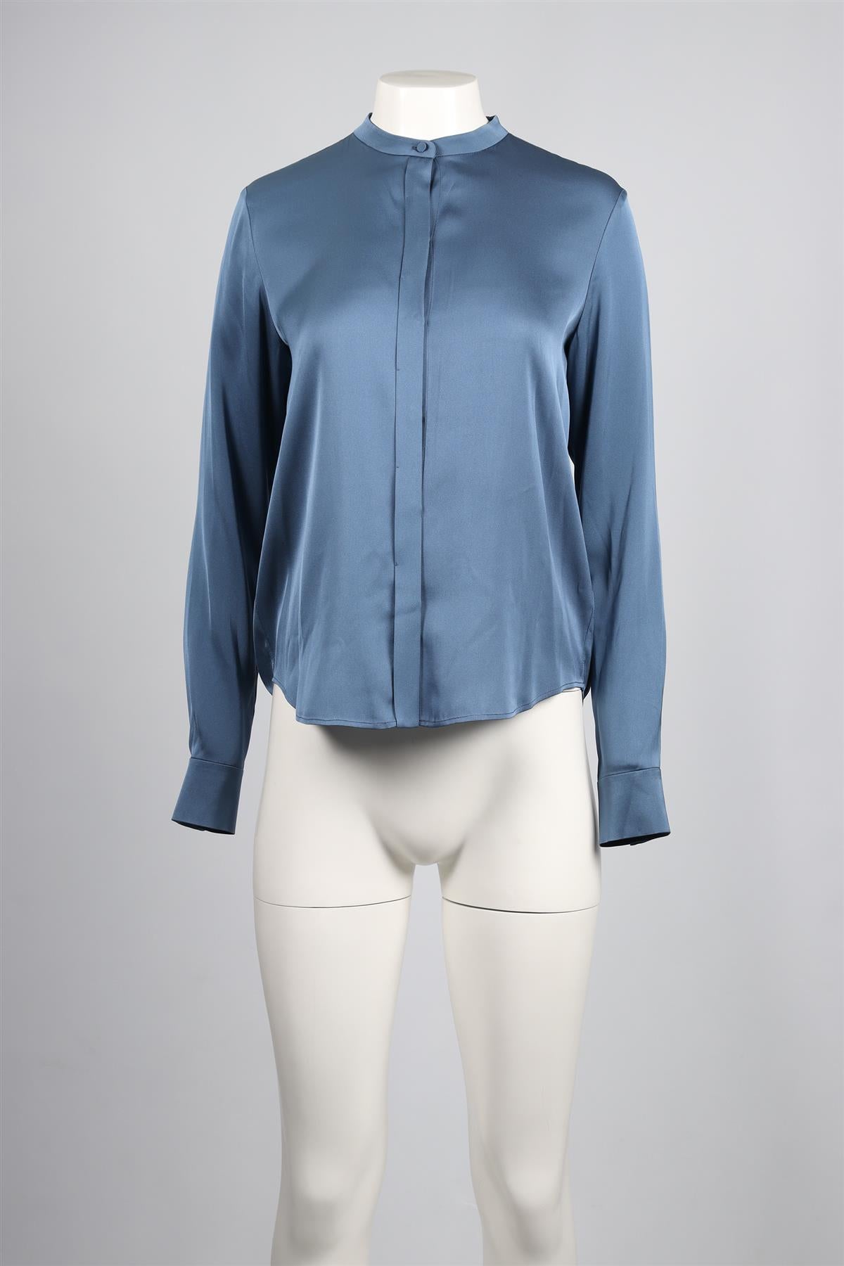 VINCE BLUE SILK BLEND TOP US 6 UK 10